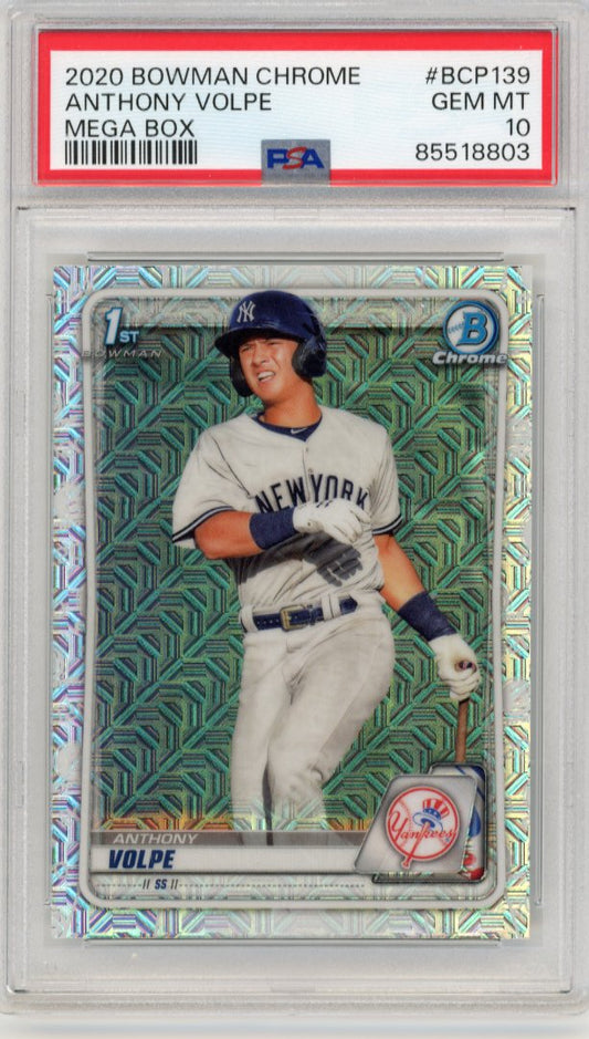 2020 Bowman Chrome Mega Box Anthony Volpe #BCP139 - PSA 10 Yankees