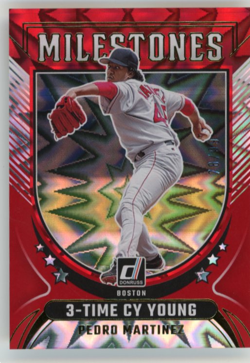 2024 Panini Donruss Pedro Martinez #14 - #/99 Milestones Red Foil Red Sox