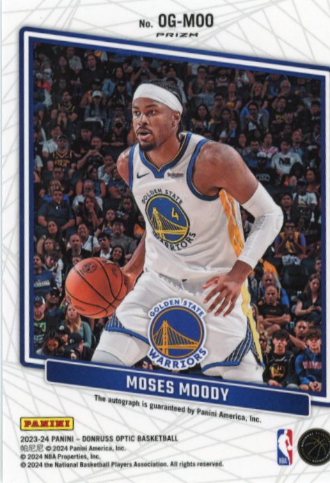 2023/24 Panini Donruss Optic Moses Moody Opti-Graphs #OG-MOO - Autograph Silver Warriors