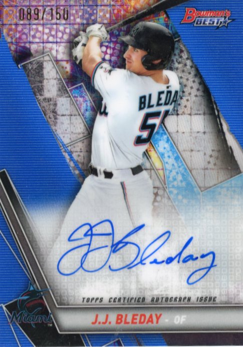 2019 Topps Bowman's Best JJ Bleday #B19-JJB - #/150 Autograph Blue Marlins