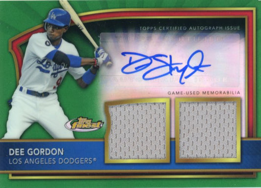 2011 Topps Finest Dee Gordon #82 - Autograph Dual Relic Green #/149 Dodgers