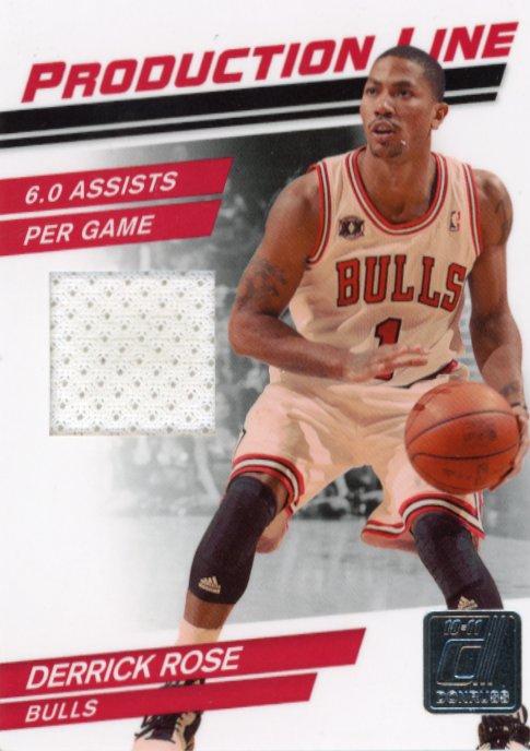 2010/11 Panini Donruss Derrick Rose Production Line #52 - #/399 Relic Bulls