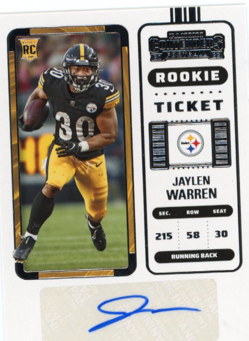 2022/23 Panini Contenders Jaylen Warren RC - Autograph #289 Steelers