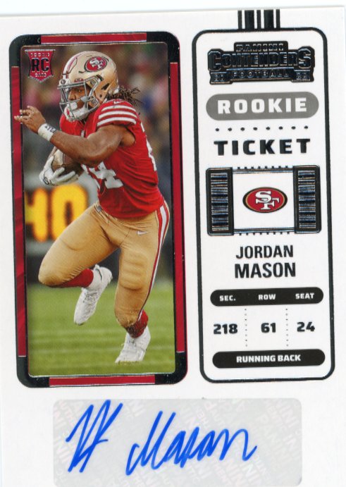 2022/23 Panini Contenders Jordan Mason RC - Autograph #204 49ers