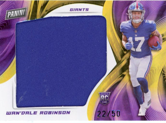 2022 Panini Wan'dale Robinson RC - #/50 Jumbo Patch #WR Giants