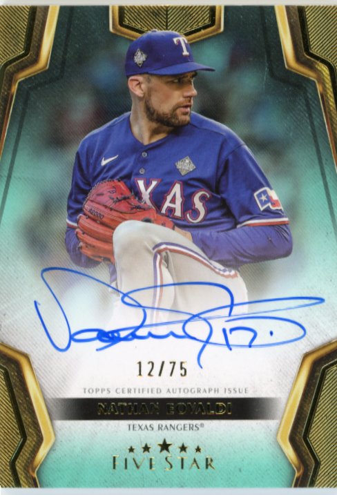 2024 Topps Five Star Nathan Eovaldi #FSA-NE - Autograph Teal #/75 Rangers