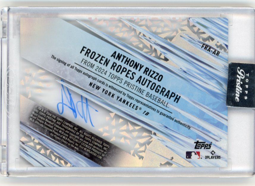 2024 Topps Pristine Anthony Rizzo Frozen Ropes #FRA-AR - Autograph Yankees