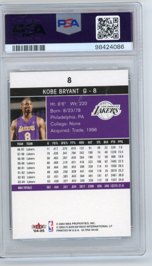 2004 Fleer Ultra Kobe Bryant #8 - PSA 7 Lakers