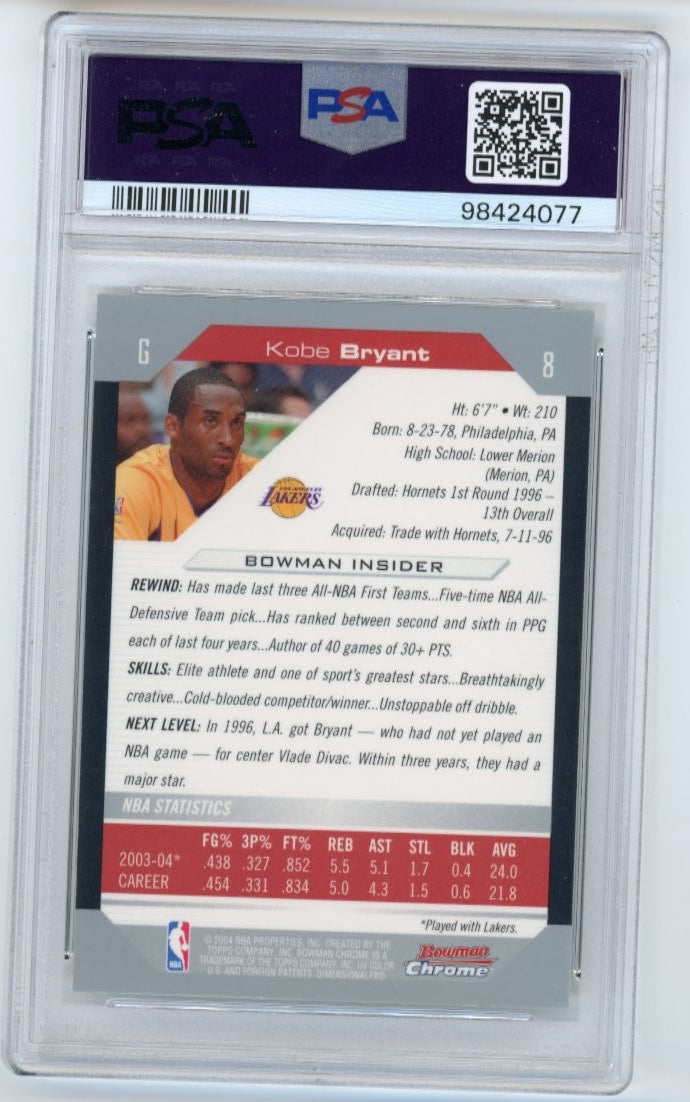 2004 Bowman Chrome Kobe Bryant #8 - PSA 10 Lakers