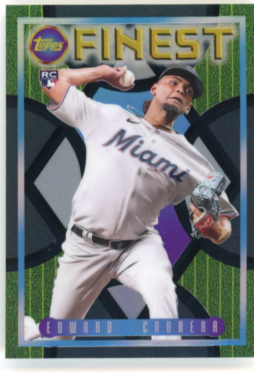 2022 Topps Finest Edward Cabrera RC #129  - Black #/25 Marlins