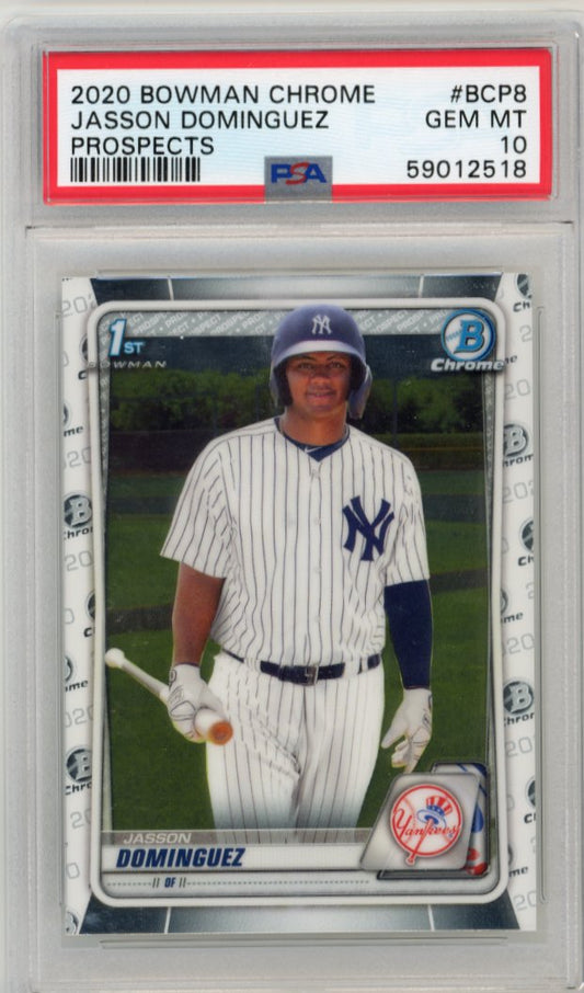 2020 Topps Bowman Chrome Jasson Dominguez 1st Bowman #BCP-8 - PSA 10 Yankees