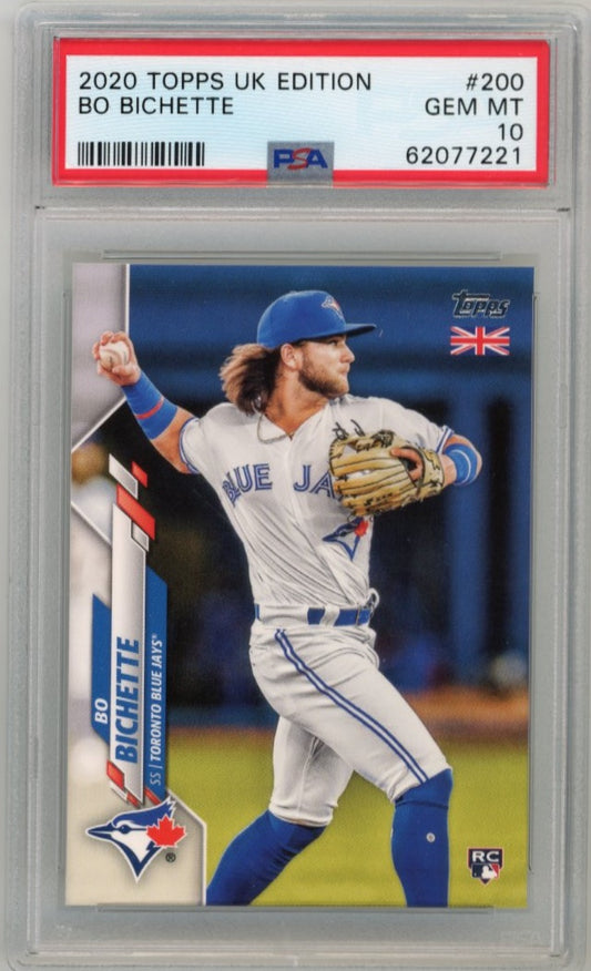 2020 Topps Bo Bichette RC #200 - UK Edition PSA 10 Blue Jays