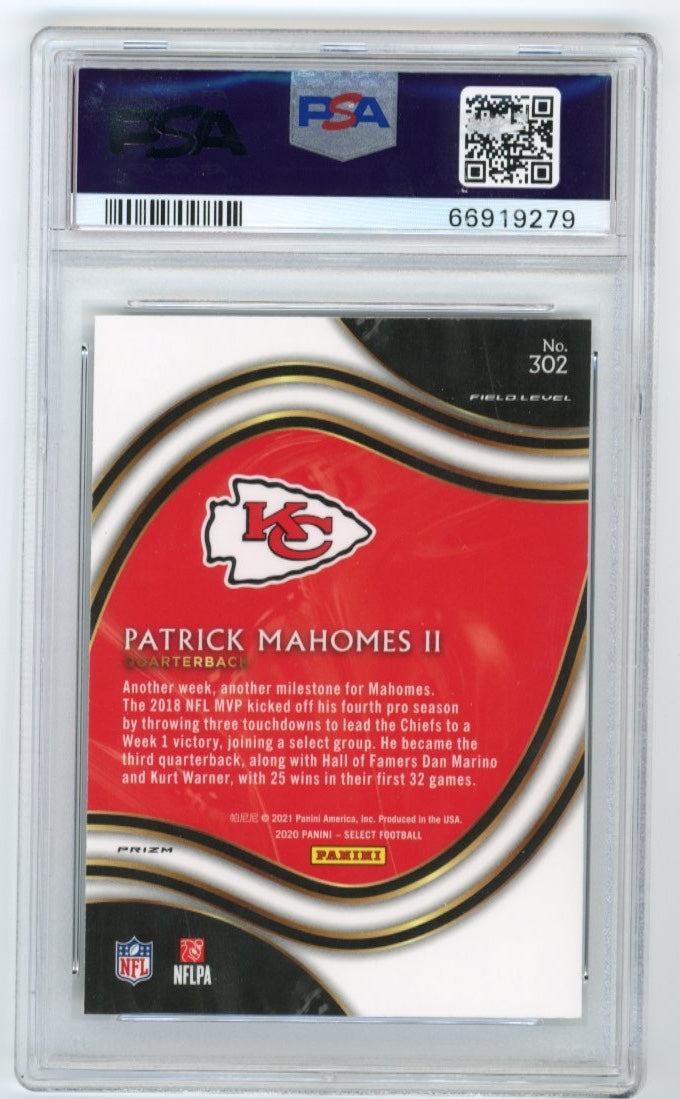 2020 Panini Select Patrick Mahomes II #302 - Silver PSA 10 Chiefs