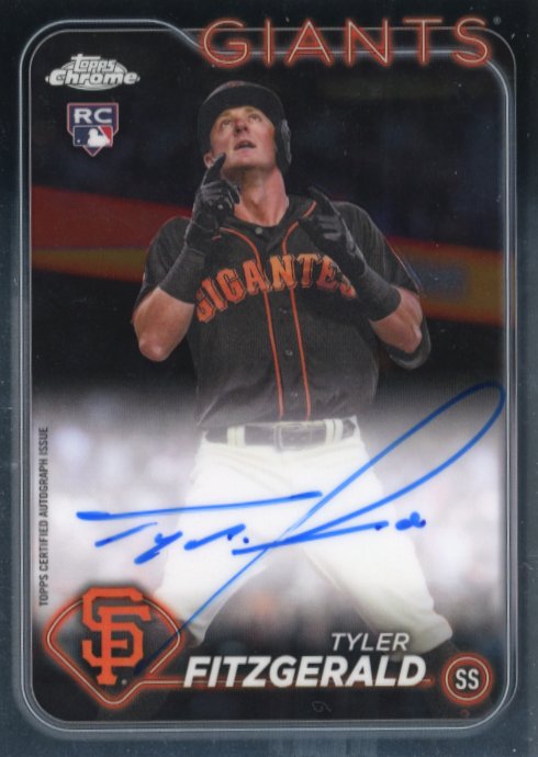 2024 Topps Chrome Tyler Fitzgerald Rookie RC #RA-TF - Autograph Giants