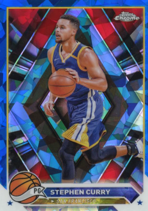 2024 Topps Chrome Stephen Curry #30 - Blue Cracked Ice Warriors