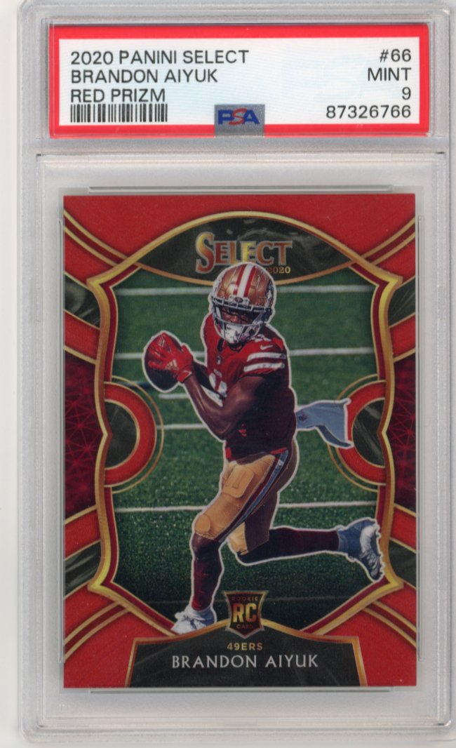 2020 Panini Select Brandon Aiyuk Rookie RC #66 - Red Prizm PSA 9 49ers