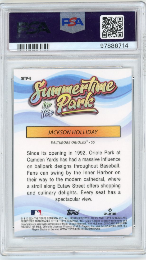 2024 Topps Chrome Jackson Holliday Rookie RC #SITP-8 - PSA 10 Orioles