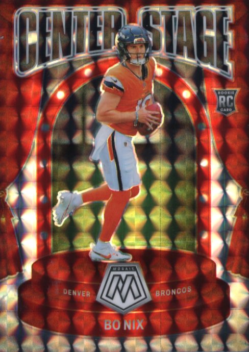 2024 Panini Mosaic Bo Nix Rookie RC #12 - Center Stage Broncos