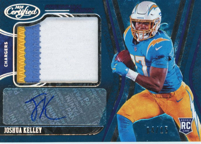 2020 Panini Certified Joshua Kelly Rookie RC #240 - Patch Autograph #/15 Chargers