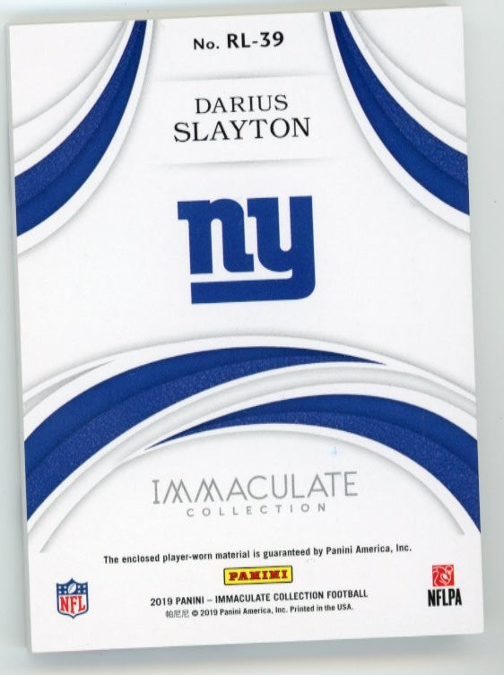 2019 Panini Immaculate Darius Slayton Rookie RC #RL-39 - Jumbo Patch #/14 Giants