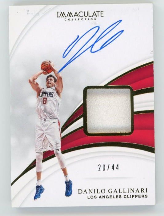 2019 Panini Immaculate Danilo Gallinari #SN-DGL - Patch Autograph #/44 Clippers