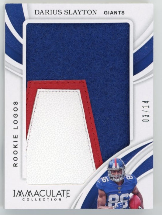 2019 Panini Immaculate Darius Slayton Rookie RC #RL-39 - Jumbo Patch #/14 Giants