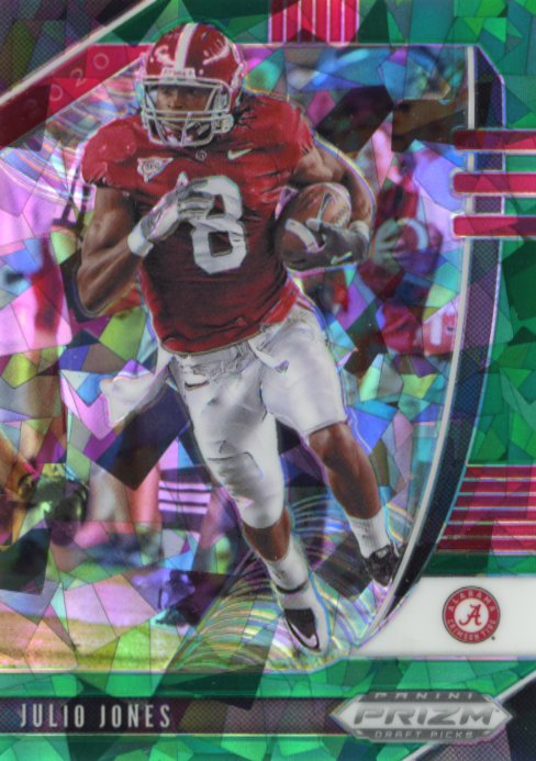 2020 Panini Prizm Draft Picks Julio Jones #59 - #/18 Green Cracked Ice Alabama