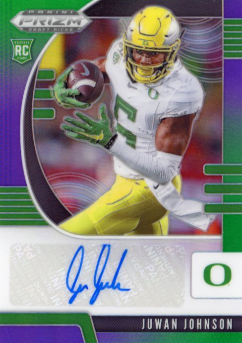 2020 Panini Prizm Draft Picks Juwan Johnson RC #204 - #/199 Purple Autograph Oregon