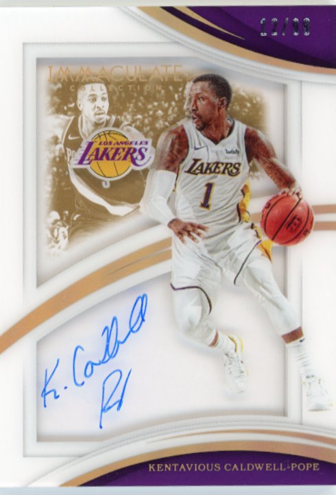 2018 Panini Immaculate Kentavious Caldwellp-Pope #SS-KCP - Autograph #/99 Lakers