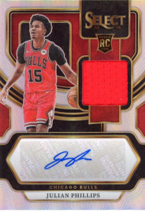 2023/24 Panini Select Julian Phillips RC #RJ-PHL - Silver Autograph Relic Bulls