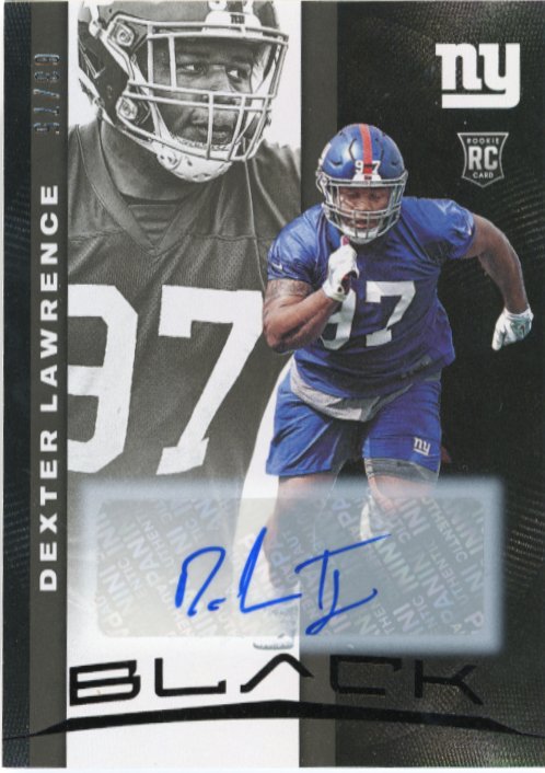 2019 Panini Black Dexter Lawrence RC #78 - #/75 Autograph Giants