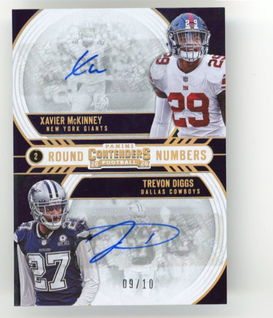 2020 Panini Contenders Xavier McKinny/Trevon Diggs #RN-MD - Dual Autograph #/10