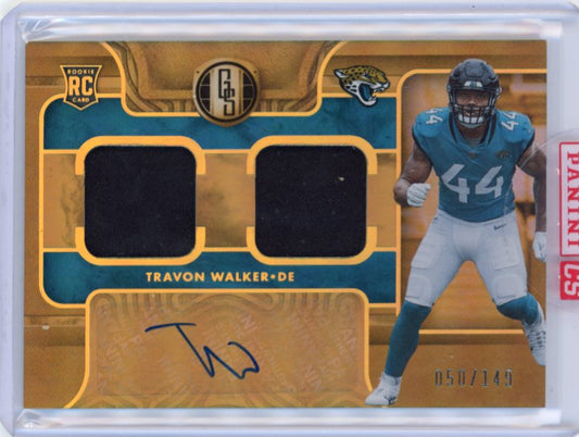 2020 Panini Gold Standard Travon Walker Rookie RC #261 - Dual Patch Autograph #/149 Jaguars