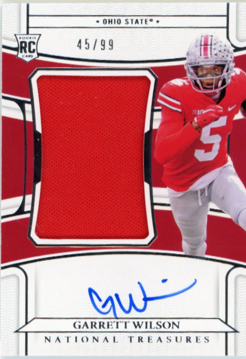 2022 Panini National Treasures Collegiate Garrett Wilson RC #71 - #/99 Autograph Relic Ohio State