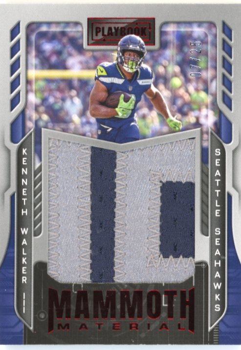 2022 Panini Playbook Kenneth Walker Mammoth Material - #/25 Relic Red Seahawks