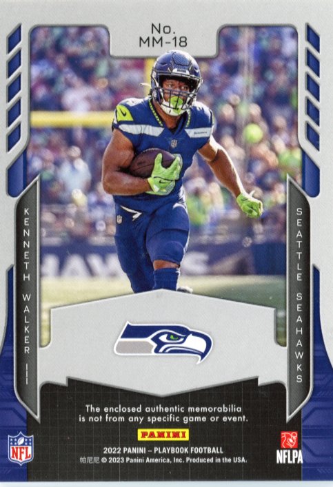 2022 Panini Playbook Kenneth Walker Mammoth Material - #/25 Relic Red Seahawks