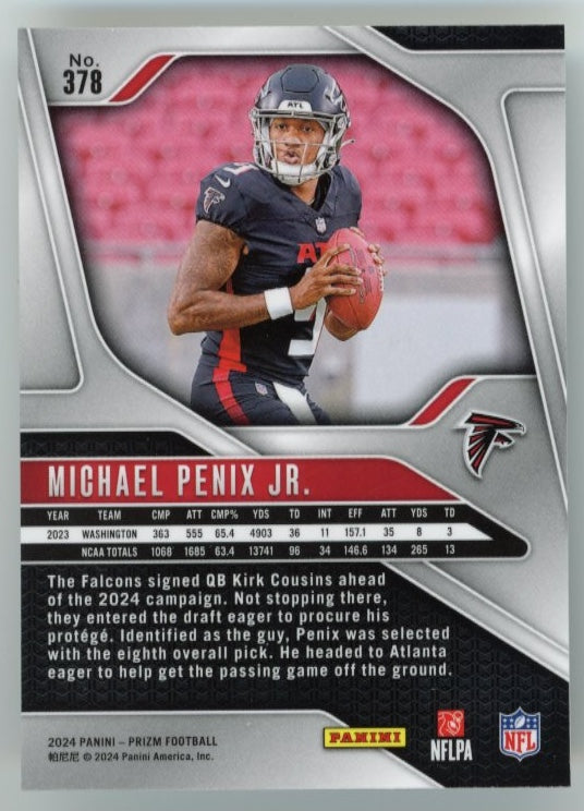 2024 Panini Prizm Michael Penix Jr. Rookie RC #378 - Falcons