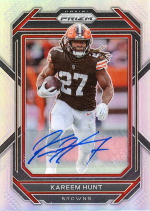 2022 Panini Prizm Kareem Hunt Silver #68 - Autograph Browns