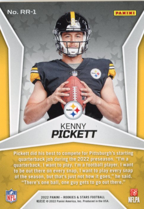 2022 Panini Rookies and Stars Kenny Pickett Rookie RC #RR-1 - Green #/25 Steelers