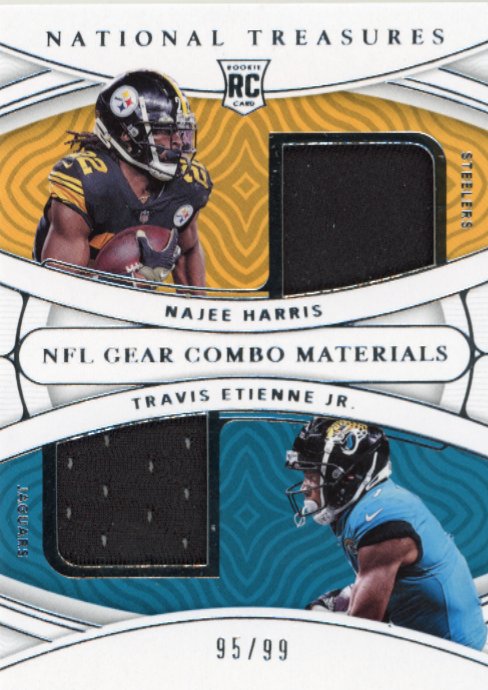 2021 Panini National Treasures Najee Harris/Travis Etienne Jr. Rookie RC #RG-NT - Dual Patch #/99