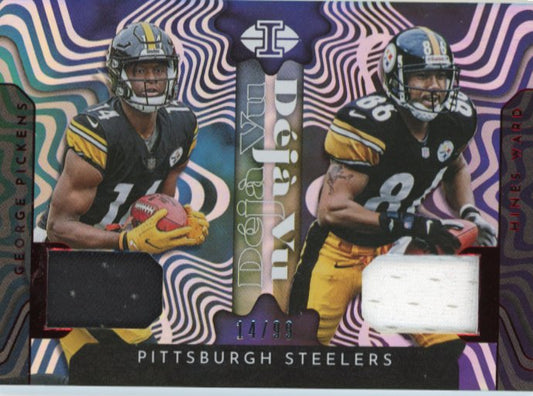 2022 Panini Illusions George Pickens/Hines Ward #DV-PI - Dual Patch #/99 Steelers