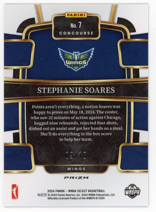 2024 Panini Select Stephanie Soares #7 - Gold #/10 Wings