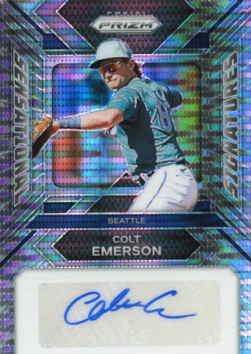 2024 Panini Prizm Colt Emerson #SS-CE - #/199 Hyper Autograph Mariners