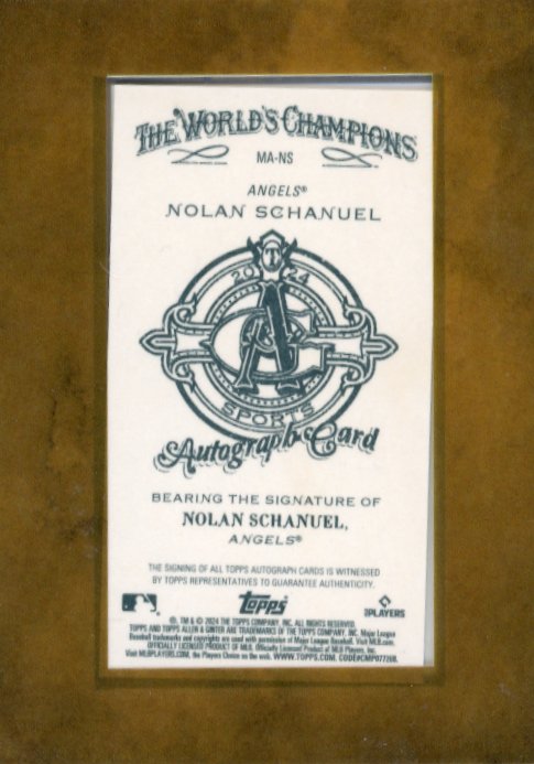 2024 Topps Allen and Ginter Nolan Schanuel RC #MA-NS - Autograph Angels