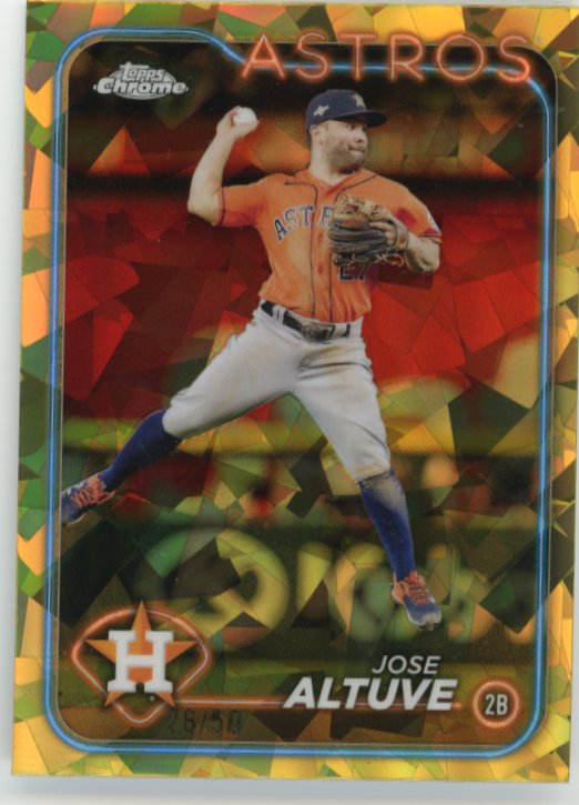 2024 Topps Chrome Jose Altuve Gold Cracked Ice #700 - #/50 Astros