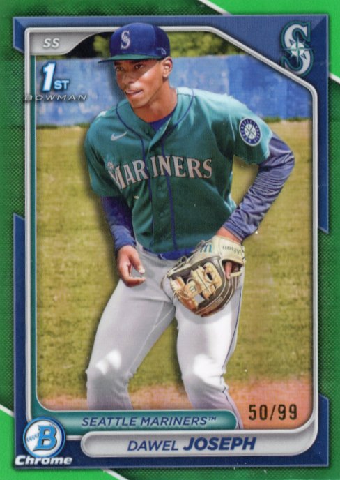 2024 Bowman Chrome Dawel Joseph 1st #BCP-176 - Green #/99 Mariners