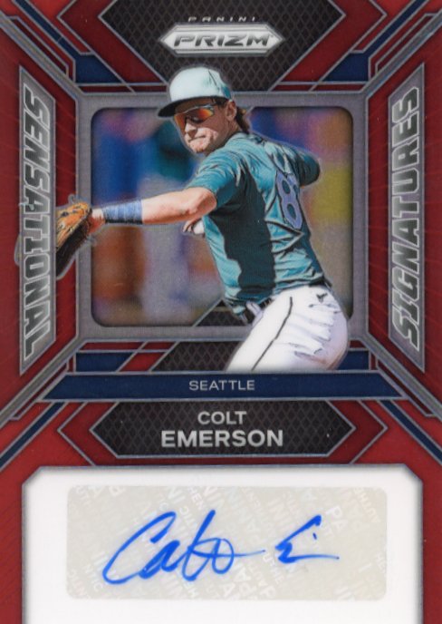 2024 Panini Prizm Colt Emerson Sensational Signatures #SS-CE - Autograph Red #/99 Mariners