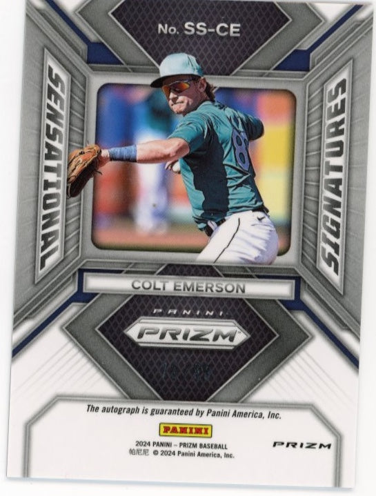 2024 Panini Prizm Colt Emerson Sensational Signatures #SS-CE - Autograph Red #/99 Mariners