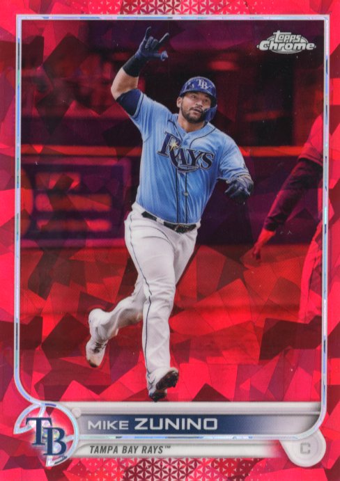 2022 Topps Chrome Sapphire Mike Zunino #324 - Red Cracked Ice #/5 Rays