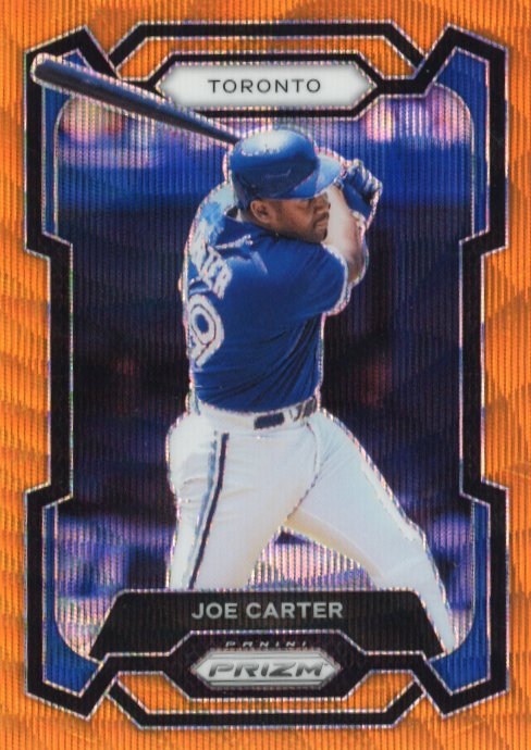 2024 Panini Prizm Joe Carter #35 - Orange Wave #/49 Blue Jays